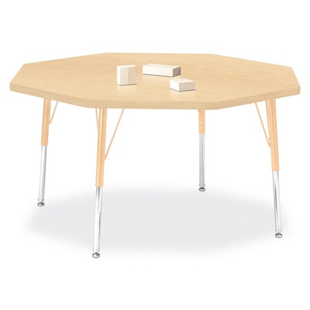 Jonti-Craft Berries Octagon Activity Table, 48 in. x 48 in., E-height, Maple/Maple/Camel 6428JCE251